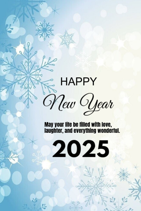 White Modern & Minimal Happy New Year Poster Template | PosterMyWall