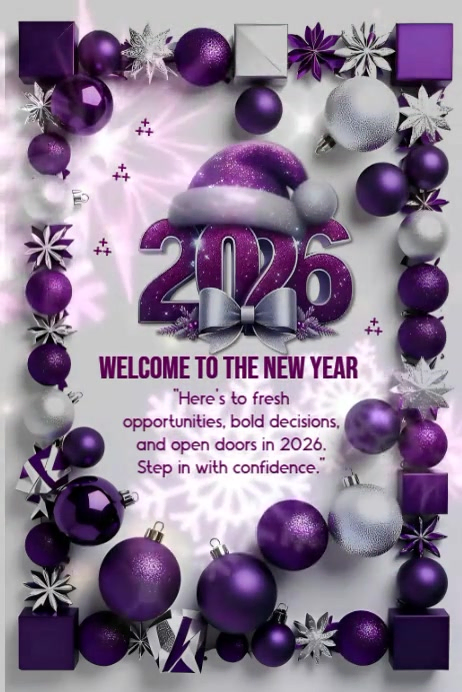 White Modern & Minimal Happy New Year Poster Template | PosterMyWall