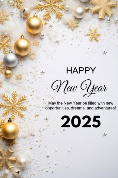Copy of White Modern & Minimal Happy New Year Poster | PosterMyWall