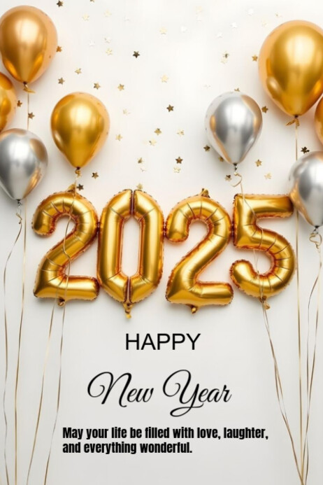 Copy of White Modern & Minimal Happy New Year Poster | PosterMyWall