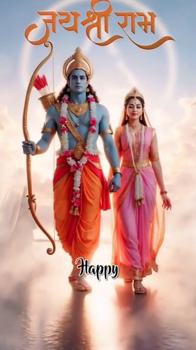 White Modern & Minimal Happy Ram Navami Instagram Reel template