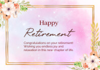White Modern & Minimal Happy Retirement Card A2 template