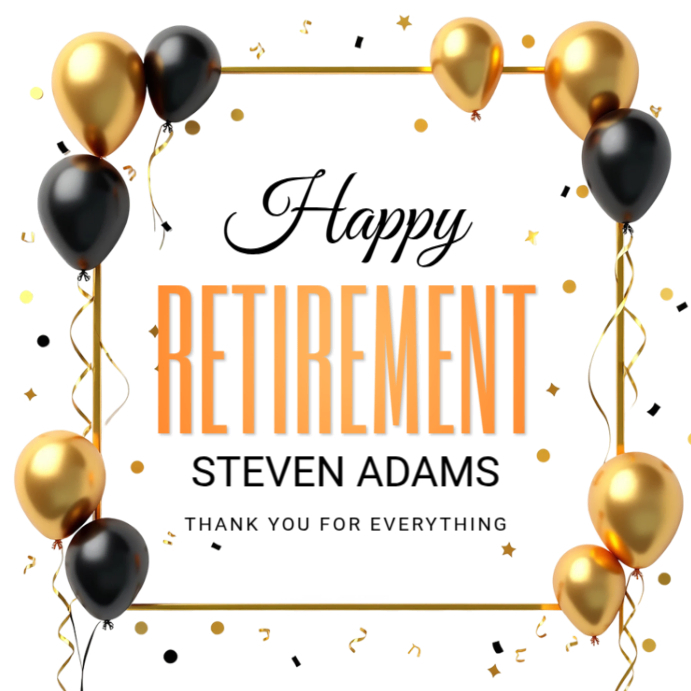 White Modern & Minimal Happy Retirement Instagram Post template