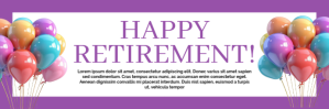 White Modern & Minimal Happy Retirement Twitt Twitter Banner template