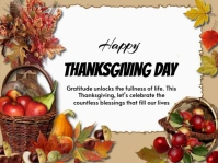 White Modern & Minimal Happy Thanksgiving Day  Yard Sign template