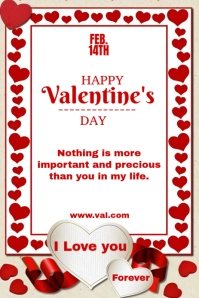 White Modern & Minimal Happy Valentine's Day Pinterest Graphic template