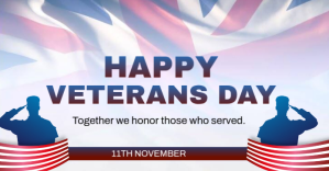 White Modern & Minimal Happy Veterans Day Template Design Facebook Ad Facebook-annonce