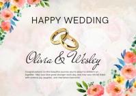 White Modern & Minimal Happy Wedding A6 template