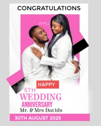 White Modern & Minimal Happy Wedding Anniversary Template  Instagram Portrait