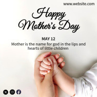 White White Modern & Minimal Heartfelt Mother’s Day Flyer Template | Editable Design For May 12 Tribute In Instagram Post
