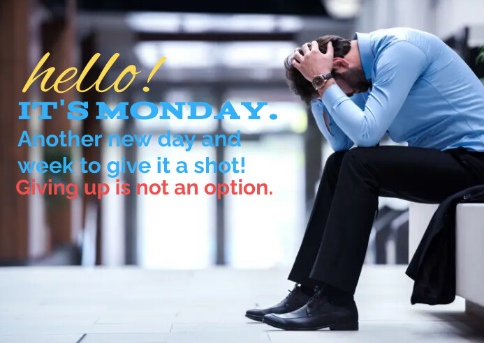 White Modern & Minimal Hello Monday  Postcard template