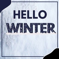 Blanc White Modern & Minimal Hello Winter  Instagram Post Instagram Post Template