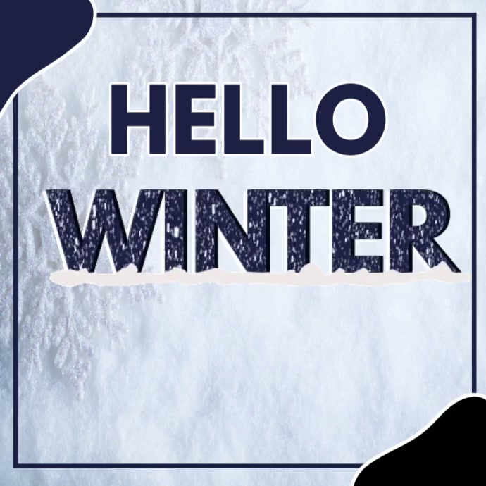 White Modern & Minimal Hello Winter  Instagram Post template