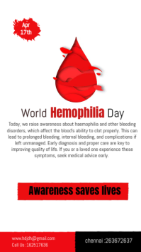 White Modern & Minimal Hemophilia Awareness WhatsApp Status template