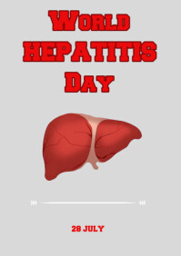 White Modern & Minimal Hepatitis Day A4 template