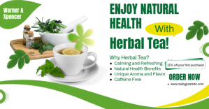 White Herbal Tea Promotion Immagine condivisa di Facebook Template