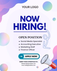 White Modern & Minimal Hiring Instagram Portrait template