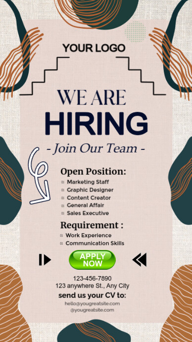 White Modern & Minimal Hiring Instagram Story Instagram-verhaal template