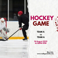 White Modern & Minimal Hockey Game  Instagram Post template