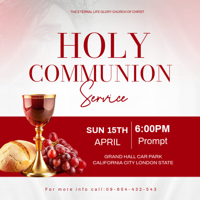 Copy of White Modern & Minimal Holy Communion Service Template Design ...