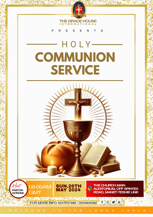 Copy of White Modern & Minimal Holy Communion Service | PosterMyWall