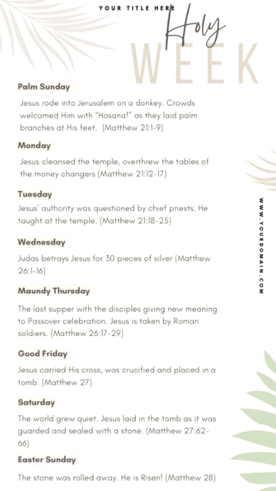 Holy Week Schedule Template | PosterMyWall