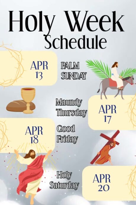 Copy of White Modern & Minimal Holy Week Scheudule Poster | PosterMyWall