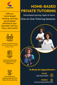 White Modern & Minimal Home Based Tutoring Poster Poster template