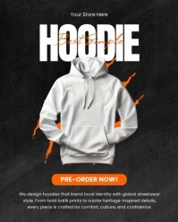 White Modern & Minimal Hoodie Sale Instagram Portrait template