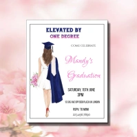 White Modern & Minimal Hotter/ Elevated By One Degree Grad Girly Invitation, Social Media Invitation Instagram Post template