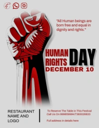 White Modern & Minimal Human Right Day Flyer (us Letter) template