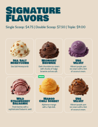 White Ice Cream Menu Løbeseddel Template - Page 2