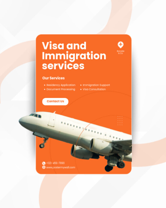 White Modern & Minimal Immigration And Visa Consultant Agency Instagram Portrait template