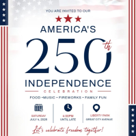 White Modern & Minimal Independence Day Celebration Instagram Post template