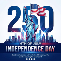 White Modern & Minimal Independence Day Celebration Square Video template