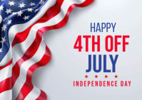 White Modern & Minimal Independence Day Celebration Postcard Postkort template