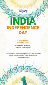 White Modern & Minimal Independence Day India  Instagram Story template