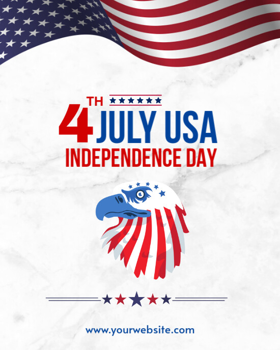 White Modern & Minimal Independence Day Instagram Portrait template
