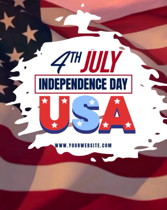 White Modern & Minimal Independence Day Instagram Portrait template