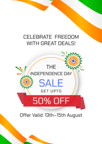 White Independence Day Sale A4 Template