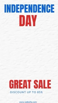 White Modern & Minimal Independence Day Sales Цифровой дисплей (9 : 16) template