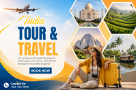 White India Tour & Travel Póster Template