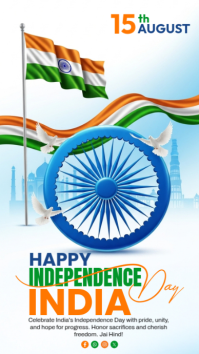 White Indian Independence Day Indaba yaku-Instagram Template