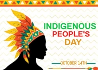 White Modern & Minimal Indigenous Peoples Day  Postcard Pocztówka template