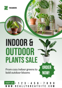 White Modern & Minimal Indoor & Outdoor Plants Sale A2 template