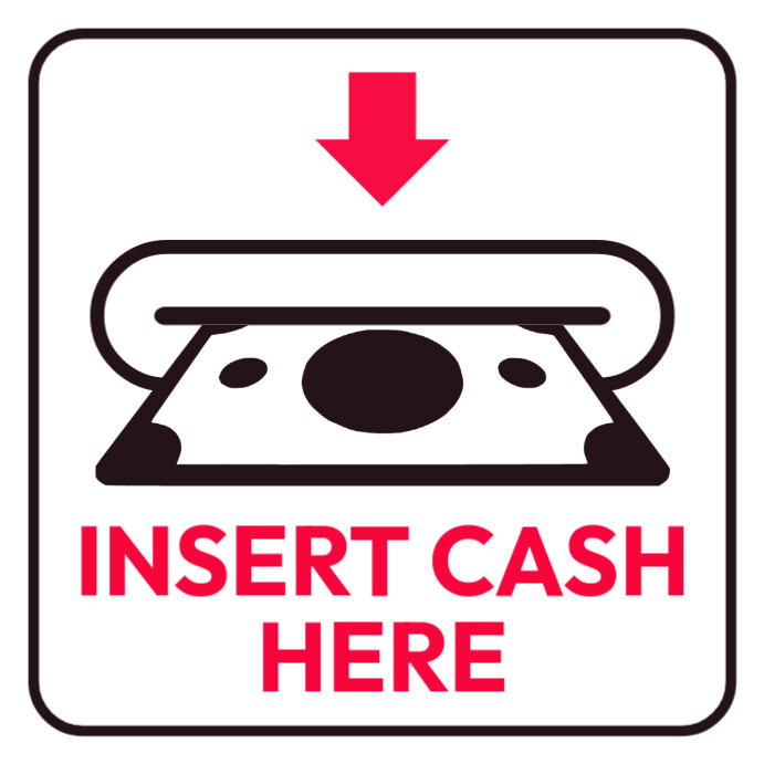White Modern & Minimal Insert Cash Here Payment Signage Sign Instagram ...