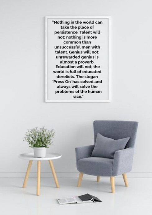White Modern & Minimal Inspirational Quote About Life Challenges  A4 template