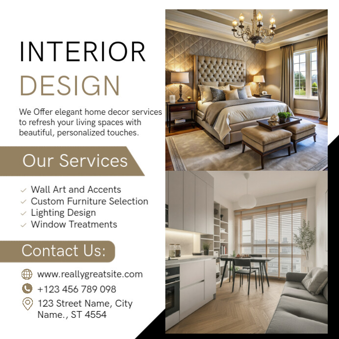 White Modern & Minimal Interior Design Instagram Post template