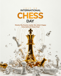 Белый International Chess Day Instagram Portrait Template
