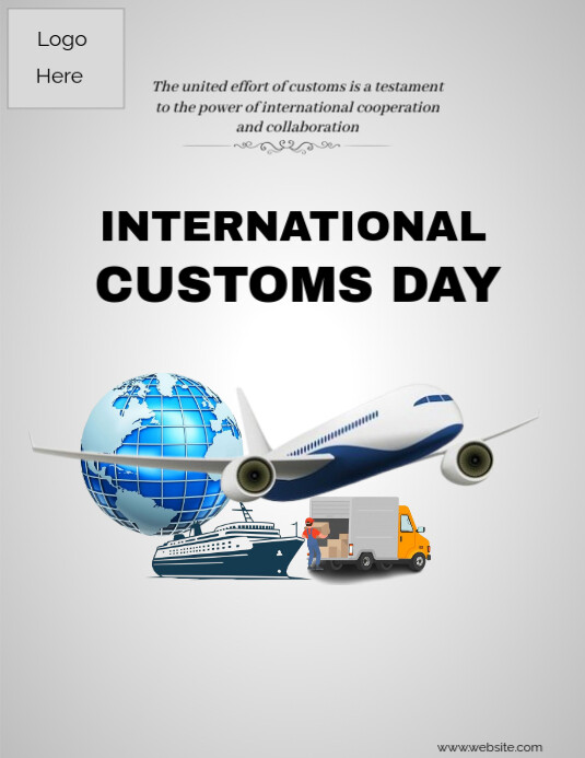 Customs Poster Task White Modern & Minimal International Customs Flyer (us Letter) Template ...